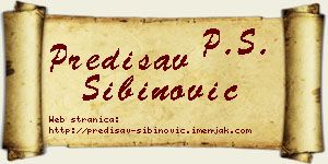 Predisav Sibinović vizit kartica